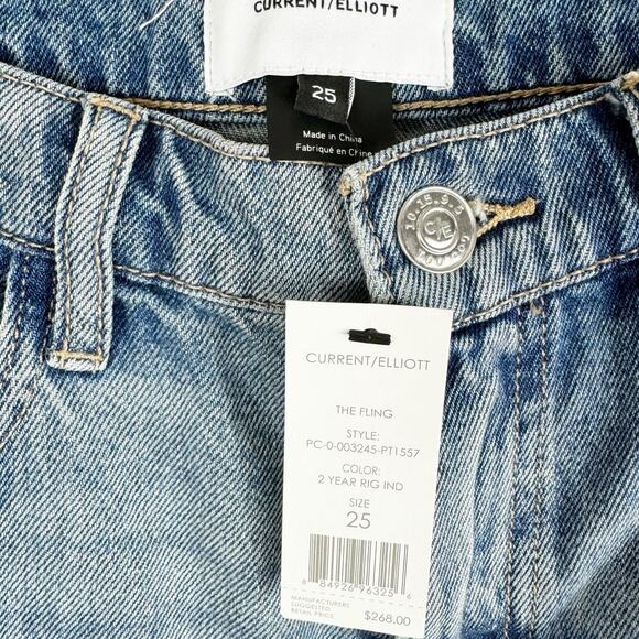 Current Elliott Womens The Fling Slim Boyfriend Jeans Cropped Ankle 25 - Picture 2 of 7